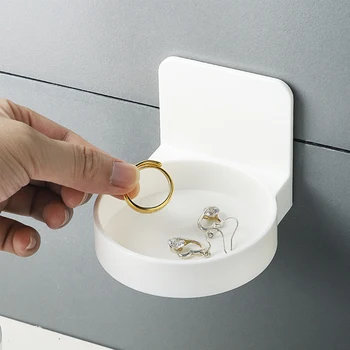 

No Drilling Wall Mounted Cup Holder Self-Adhesive Durable Bathroom Racks Non-Marking Suction Toiletries Storage Rack Hot Sale