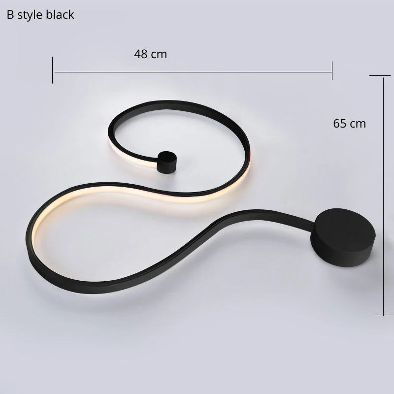 B 65 cm black Красивая бра Современные настенные светильники для спальни,учебы,гостиной,балкона,комнаты,белый/черный акриловые роскошная лампа - Цвет абажура: B 65 cm black