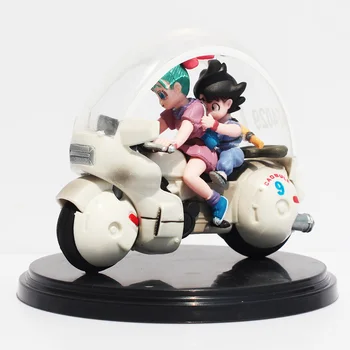 

8cm Dragon Ball Z Son Goku Bulma Motorcycle riding retail Box PVC Action Anime Figure Collectible Model Toys for children gift