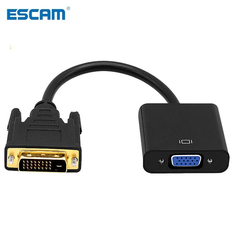 ESCAM Full HD 1080P DVI-D to VGA Adapter 24+1 25Pin Male 15Pin Female Cable Converter for PC Computer HDTV Monitor Display | Коробки