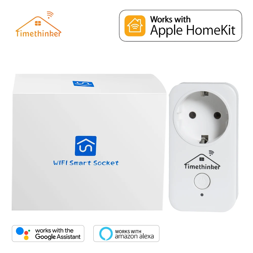 Смарт разъем Timethinker Wi Fi HomKit дистанционное управление через приложение 3 шт.