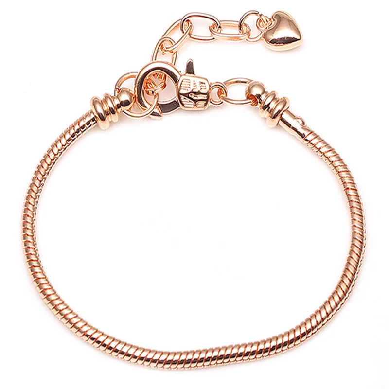 Silver Plated Snake Chain Fit Brand Bracelet European Charm Bracelet for Women DIY Jewelry Making bracelet jewelry
