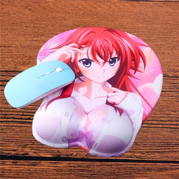 

Cartoon Anime 3D Wrist Rest Mouse pad Gamer High School DXD Sexy Girl Mousepad Otaku Silicone Computer Soft Chest Laptop PC Mat