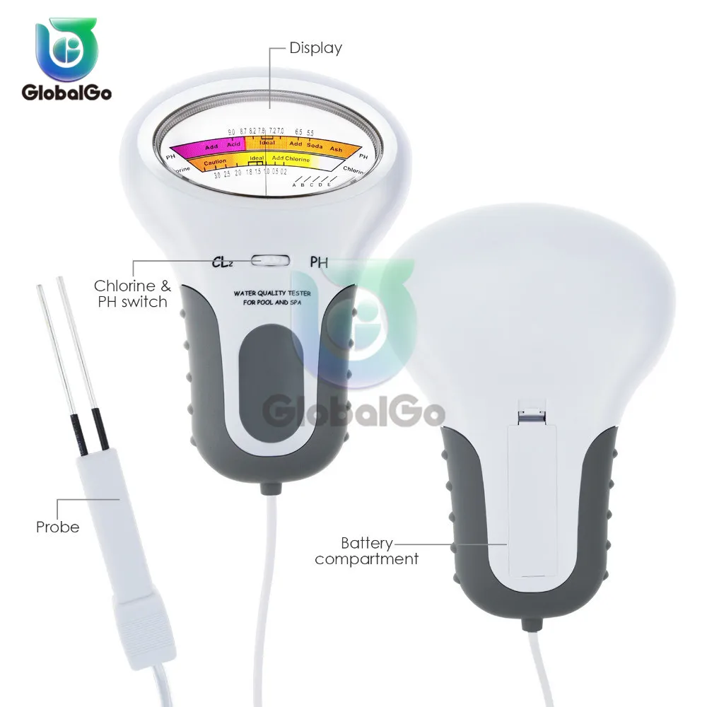 Digital PH Meter CL2 Chlorine Water Quality Tester Analyzer Home Swimming Pool Spa Aquarium PH Test Sensor Monitor Detector