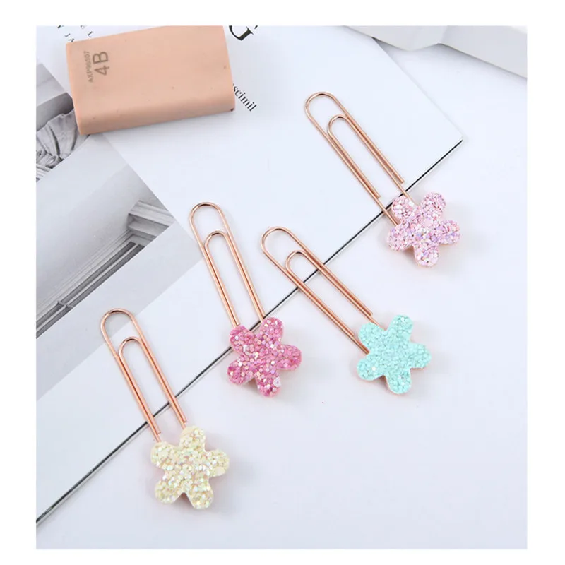 2 шт. маленькие цветочные бумажные зажимы в форме сердца с блестками бумажный