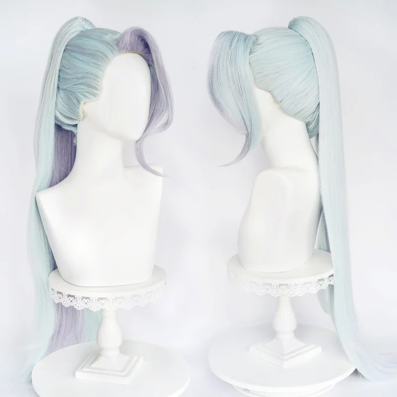 

New LoL Zyra Cosplay Wig Crystal Rose Zyra Gradient Purple Long Ponytail Game Wig Synthetic Hair Heat Resistant Wig Cap