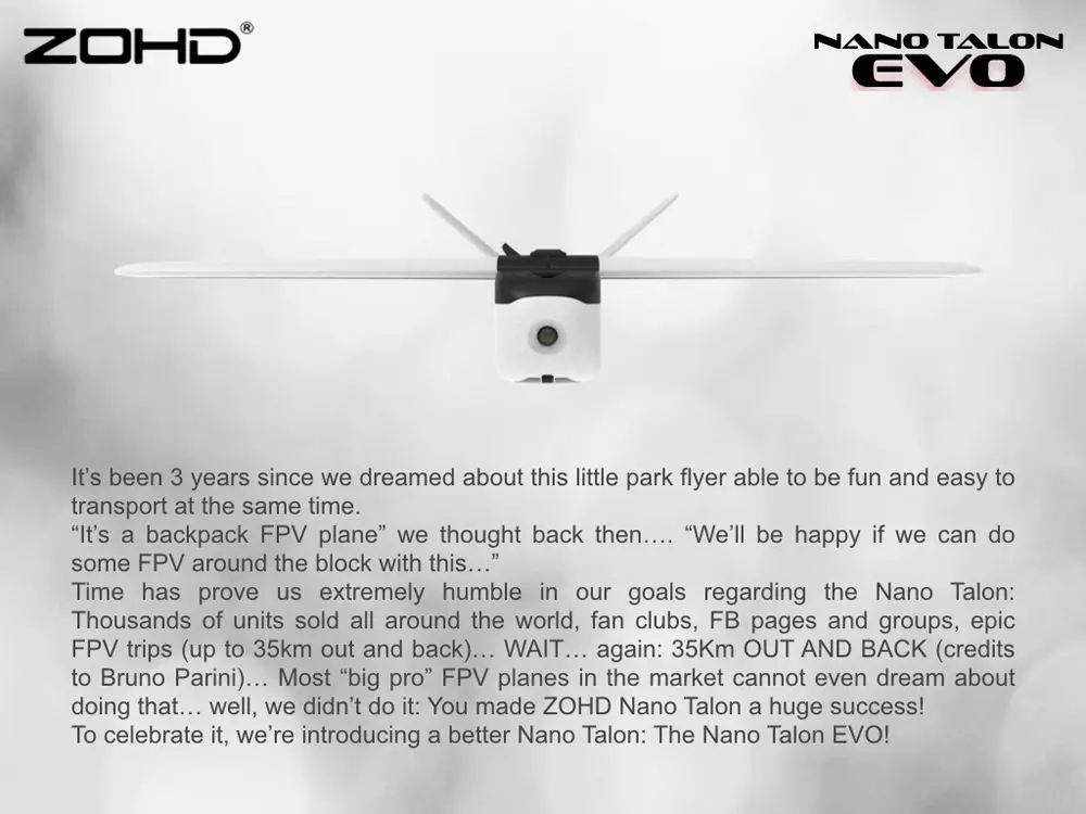 ZOHD Talon EVO 860 мм размах крыльев AIO V-Tail EPP FPV крыло RC самолет PNP/С FPV готов Лидер продаж