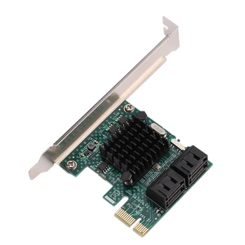

SA3004 4 Port 6G PCI-E To SATA3.0 Riser Card PCI Express To SATA 3.0 Miner SSD IPFS Adapter with Large Heatsink for BTC Mining