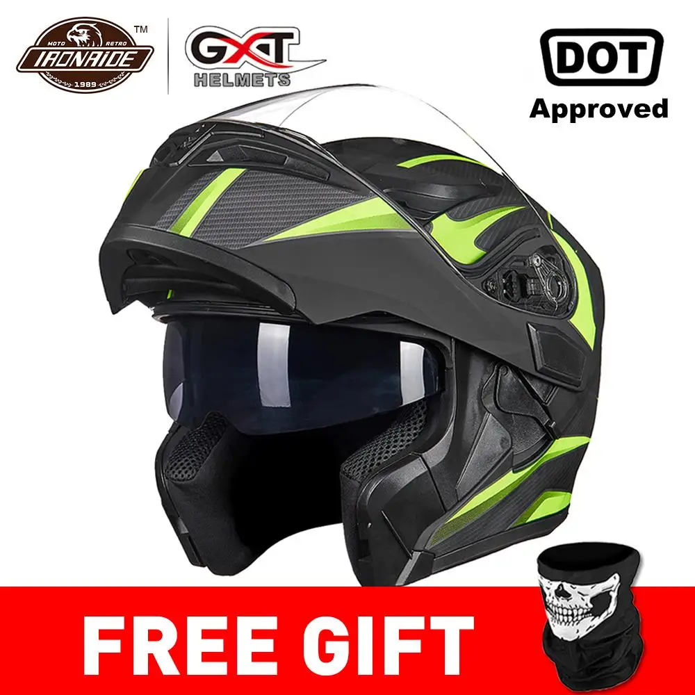 Skup GXT nowy kask motocyklowy z unoszoną szybą kask motocrossowy Capacete da Motocicleta Cascos Moto Casque Doublel obiektyw wyścigi kask jeździecki #