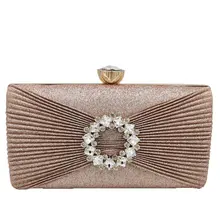 Двойной цветок с рюшами и кристаллами, женские повседневные клатчи, сумки, женские металлические вечерние сумки, вечерние коктейльные Сумки на цепочке, сумка на плечо