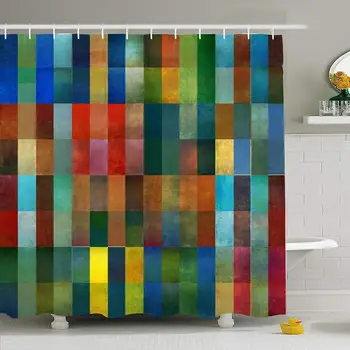 

Shower Curtain Set with Hooks 60x72 Abstract Copy Textured Geometric Useful Design Form Backdrop Textures Arty Lines Grungy