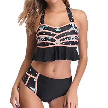 

bikinis 2019 mujer Women Bikini Set Swimsuit High Waist Dinosaur Print Bathing Suit Beach Swimwear monokini swimming suit bather