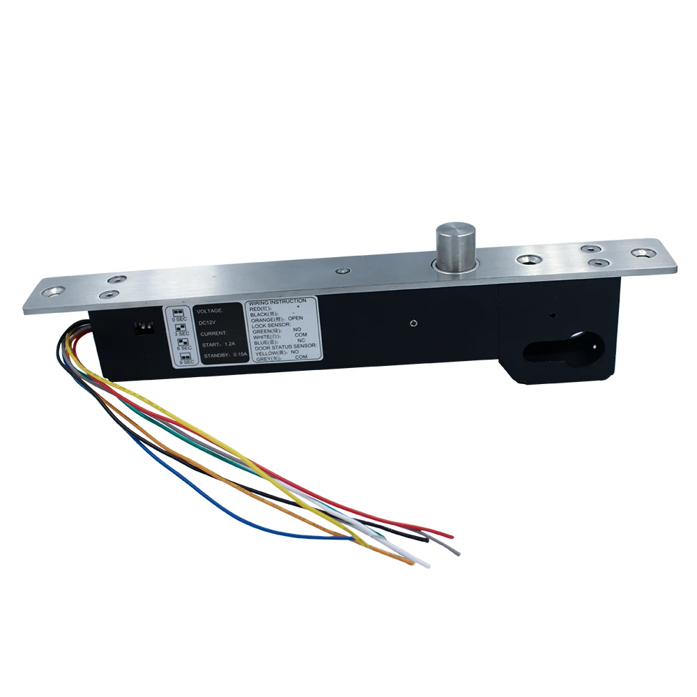 DC 12V Fail Secure Bolt Lock With Mort Lock Cylinder Mechanical key locking Drop