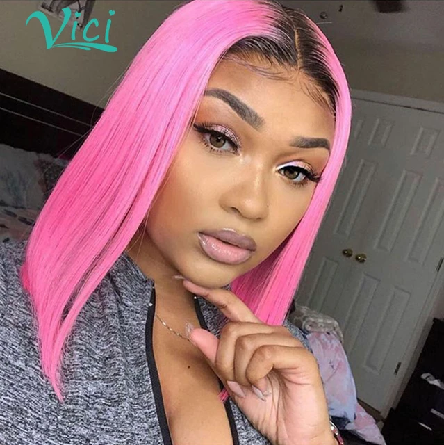 Image of Ombre pink blunt cut bob