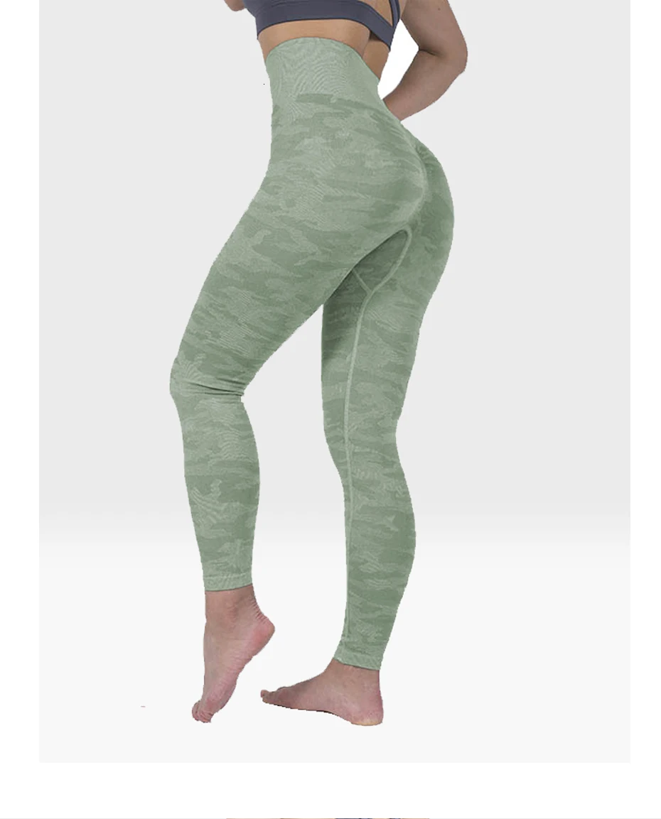 Yeechop, женские эластичные леггинсы Camo Vital, бесшовные, впитывающие пот, дышащие, эластичные, высокая талия, для тренировок, фитнеса, йоги