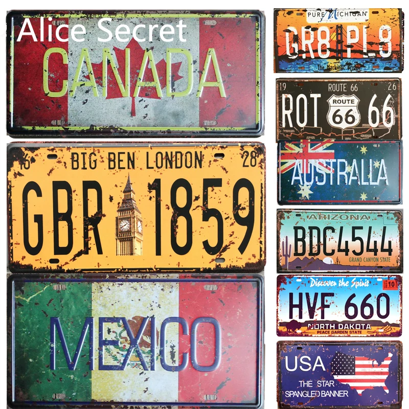 USA-Car-License-Metal-Plate-American-Car-Number-Tin-Signs-Bar-Pub-Cafe-Decor-Metal-Sign
