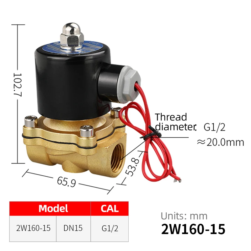 Клапаны воды Соленоидный клапан для воды пневматический клапан 220V 12V DN08 DN10 DN15 DN20 DN25 1/" 3/8" 1/" 3/4" " клапан - Цвет: DN15