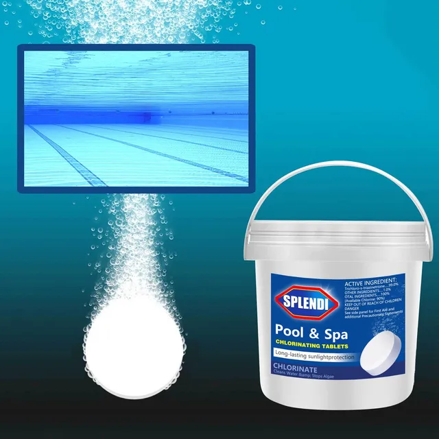 Úszómedence Tisztító Tabletták Fertőtlenítő Klór Azonnali Pezsgő Víz Fertőtlenítés#G3