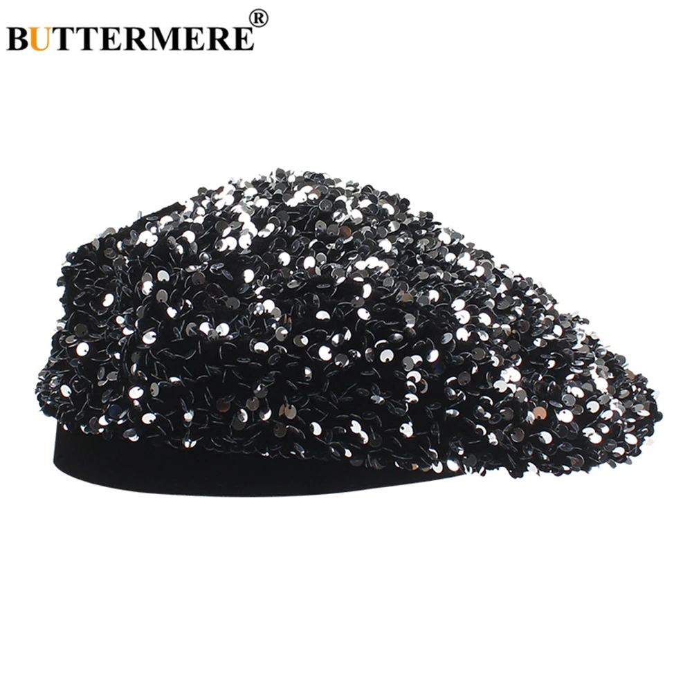 Ladies Sequin Berets Caps for Women 