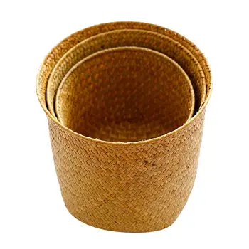 

Hand-knitted Storage Basket Toy Organizer Fruit Basket Nordic Style Plant Pot Flower Basket Food Container Desktop Decoration