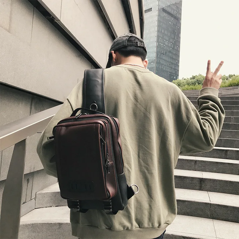 

Korean version of the trend men's bags in 2019 leisure single shoulder straddle bag outdoor sports chest