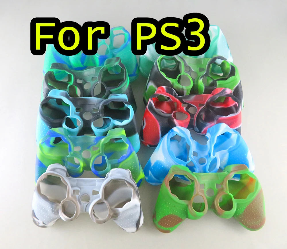 

50 шт./лот Камуфляжный силиконовый чехол Защитный чехол для Sony Playstation 3 PS3 контроллер силиконовый гелевый резиновый чехол