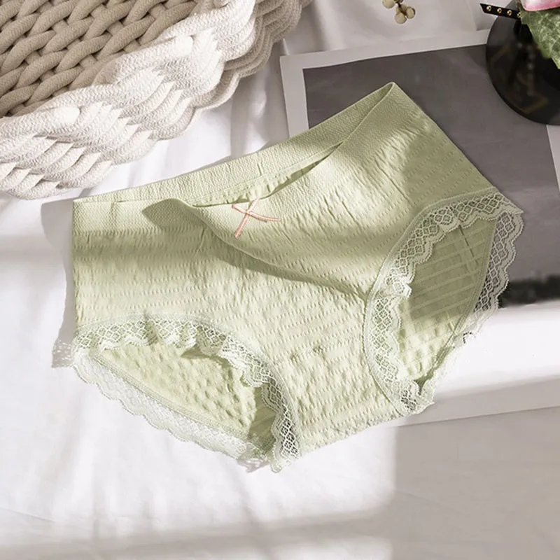 

Seamless Modal Underwear Ladies Mid-waist Cotton File Antibacterial Shaping Student Korean Bubble Pants Briefs