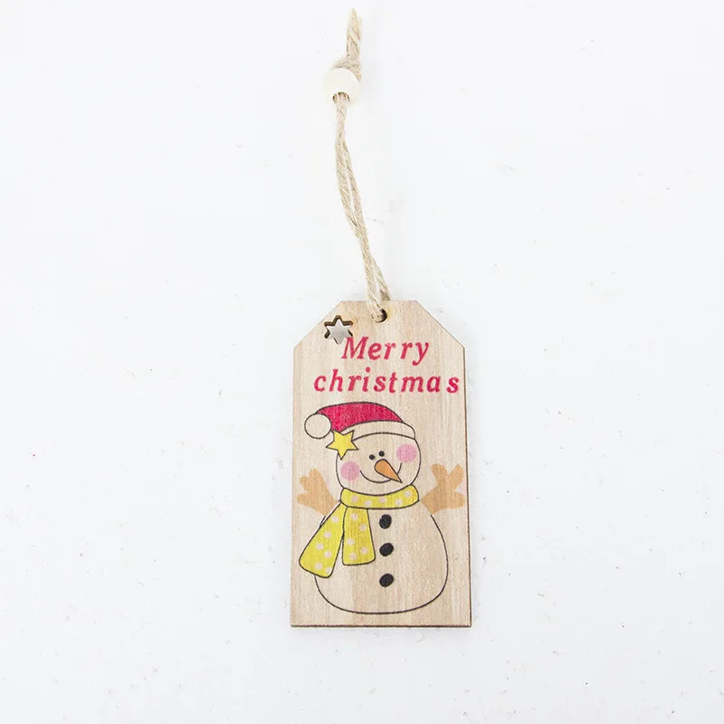 3 шт./партия, рождественские деревянные DIY подвесные украшения, рождественские украшения для дома, Новогодние Детские подарки, Natal Navidad Decoracion - Цвет: 3pcs Style 4 snowman