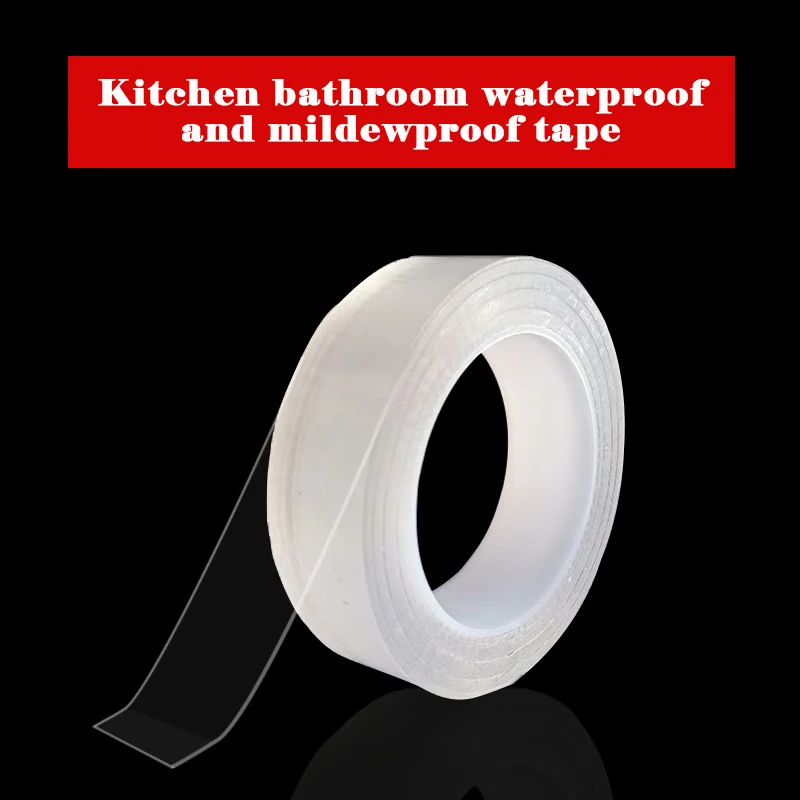 

0.5mm thick mildew single-sided tape waterproof adhesive tape transparent acrylic waterproof tape for kitchen Home Improvement