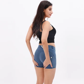 

Melody Workout Shorts Women Shapewear Light Blue Shorts With Tights Push Up Denim Shorts Butt Lift Shorts for Women