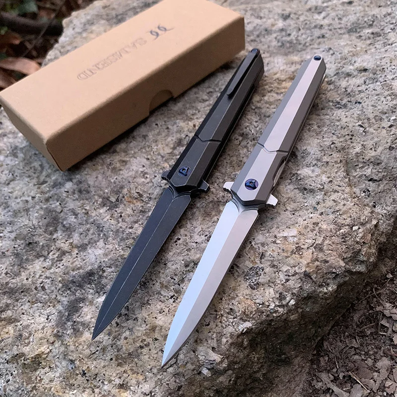 

New design pen knife titanium alloy clip TC4 folding knife full CNC precision machining Hiking Camping hunting edc tool knife