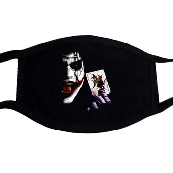 

Funny Jack And Joker Print Masks Face Dustproof Unisex Mouth-Muffle Mask Hip Hop Black Bilayer Winter Warm Washable Mask