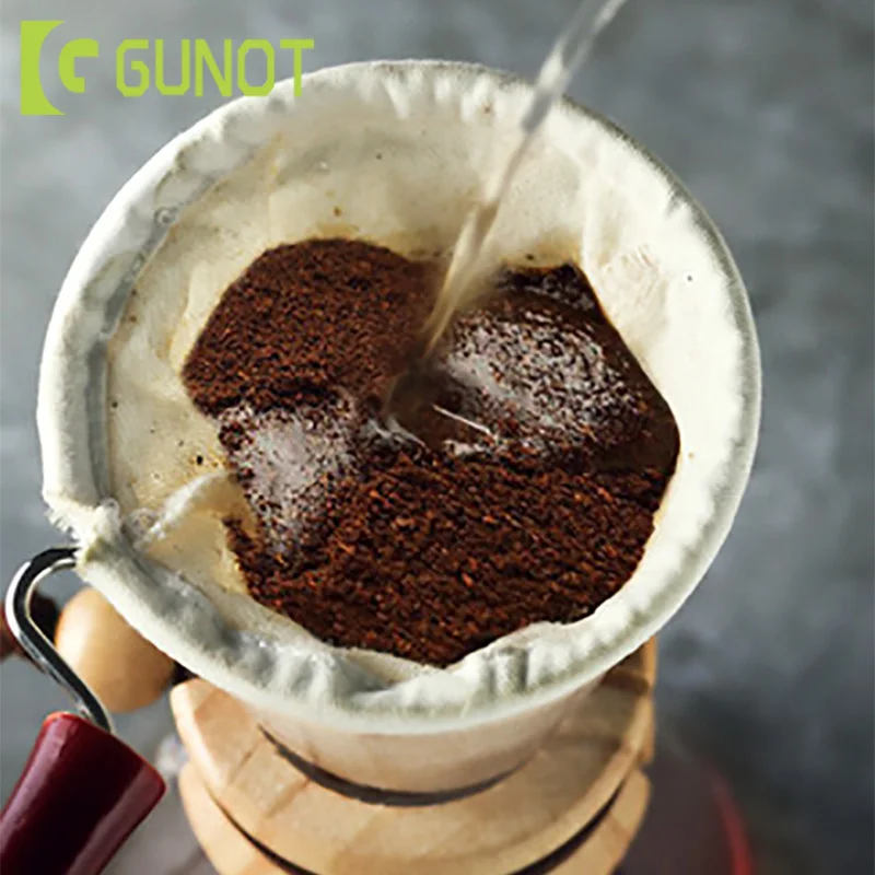 

GUNOT 10Pes Reusable Coffee Pot Funnel Coffee Filter Cotton Flannel Filters Coffee Brewer Cups Tea Kettle Barista Percolator