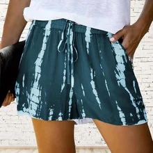

Summer Women Drawstring High Waist Loose Shorts Tie Dye Casual Striped Shorts Plus Size Fashion Streetwear Beach Holiday Clothes