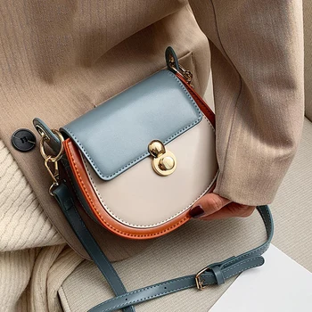 

BelaBolso Trend Panelled Hand Bags Female Small Shoulder Bag For Women Saddle Bag Handbags And Purse Crossbody Bag Lady HMB775