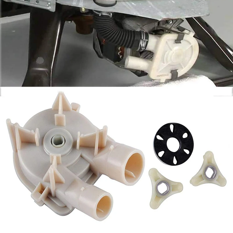 3363394 Washing Machine Pump & 285753A Washer Motor Coupler & 80040 Agitator Dogs Replacement for Kenmore 11089675110 Washer - C