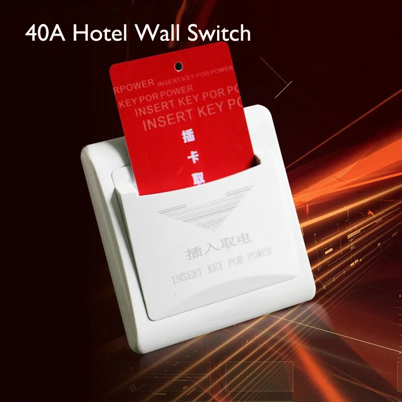 hotel motel rent house guest room wall reader switch 40A gold energy saving saver insert any card to take power 125KHz/13.56MHz