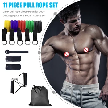 

Yoga Fitness Pull Rope 11pcs/set Pull Rope Fitness Exercises Resistance Bands Latex Tubes Pedal Excerciser Body Training Workout
