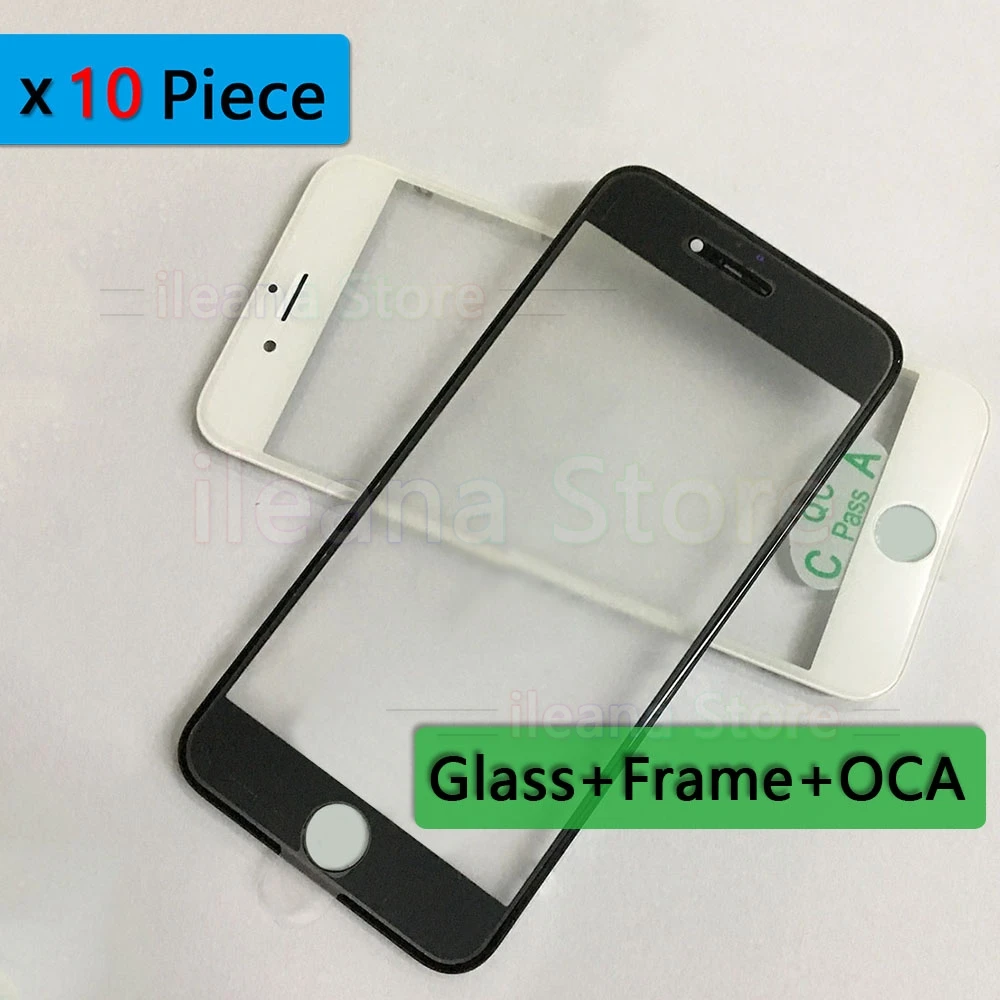 10 шт. Сенсорное стекло для iPhone 6 7 8 6S Plus 6G 7G 8G передний Внешний ЖК-экран с рамкой +