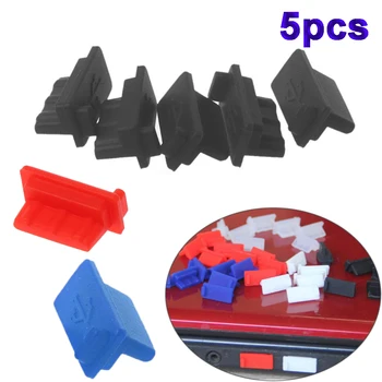 

5PCS USB Dust Plug Charger Port Cover Cap Female Jack Interface Universal Silicone Dustproof Protector Tablet PC Notebook Laptop