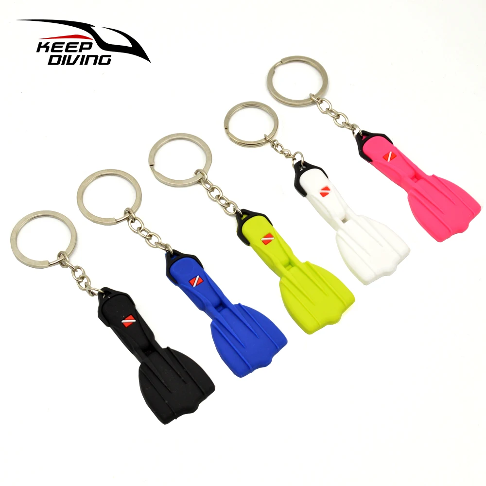 Mini Scuba Flipper Key Chain Dive Fins Keychain Ring Holder Keyring Pendant Ornaments OW AOW Keepsake Gift Zipper Handle | Спорт и