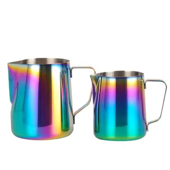 

Stainless Steel Milk Frothing Pitcher Plated With Titanium Creamer Latte Art Cup Coffee Latte Cappuccino Q84D
