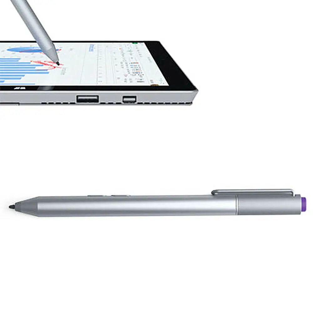 Penna Stilo Per Microsoft Surface Pro 6 5 4 3 Per Surface 3 Book Penna A Pressione Per Laptop Touch Silver Bluetooth-Compatibile