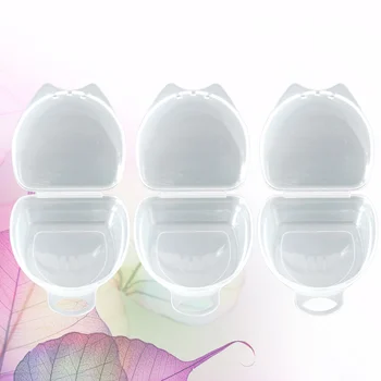 

3pcs Retainer Case Teeth Guard Case Orthodontic Dental Retainer Box Denture Storage Container with Cover for Home Travel Office