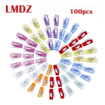 

LMDZ 100 Pcs Sewing Clips Multicolor Quilt Binding Plastic Sewing Clips DIY Crafts Clips For Patchwork Quilting Sewing Accessory
