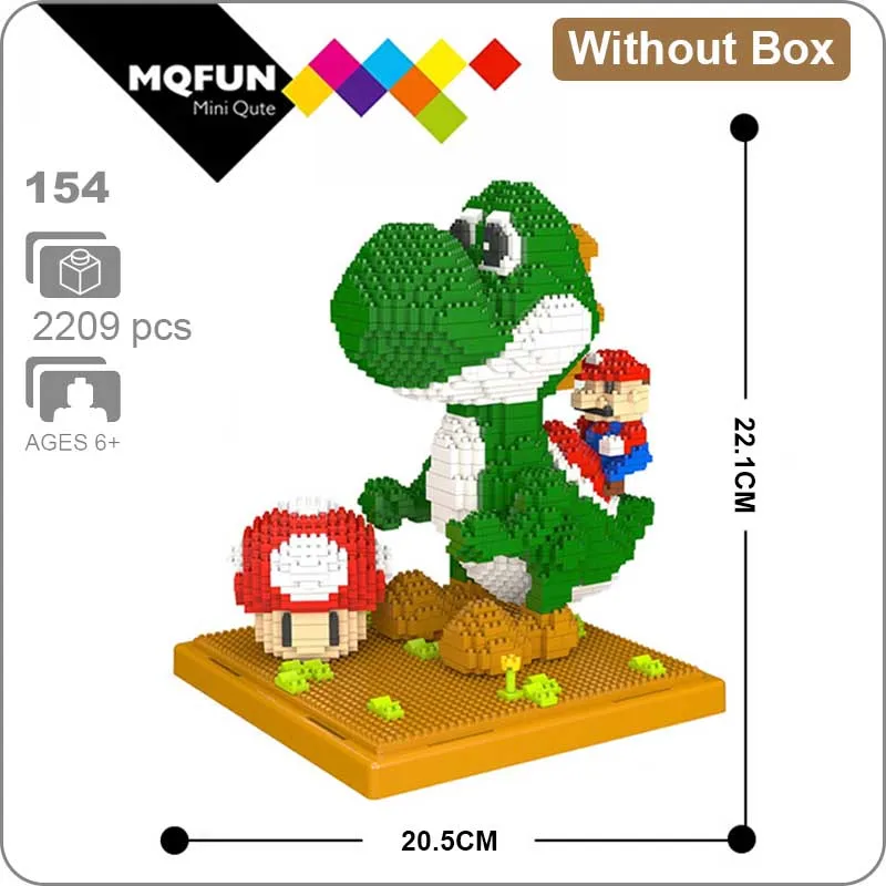 LNO 154 Without Box LNO, аниме, японская игра, Супер Марио, Луиджи, Йоши, монстр, пожарная пчела, Марио, сделай сам, фигурки, мини-конструктор, алмазная мини-игрушка - Цвет: LNO 154 Without Box