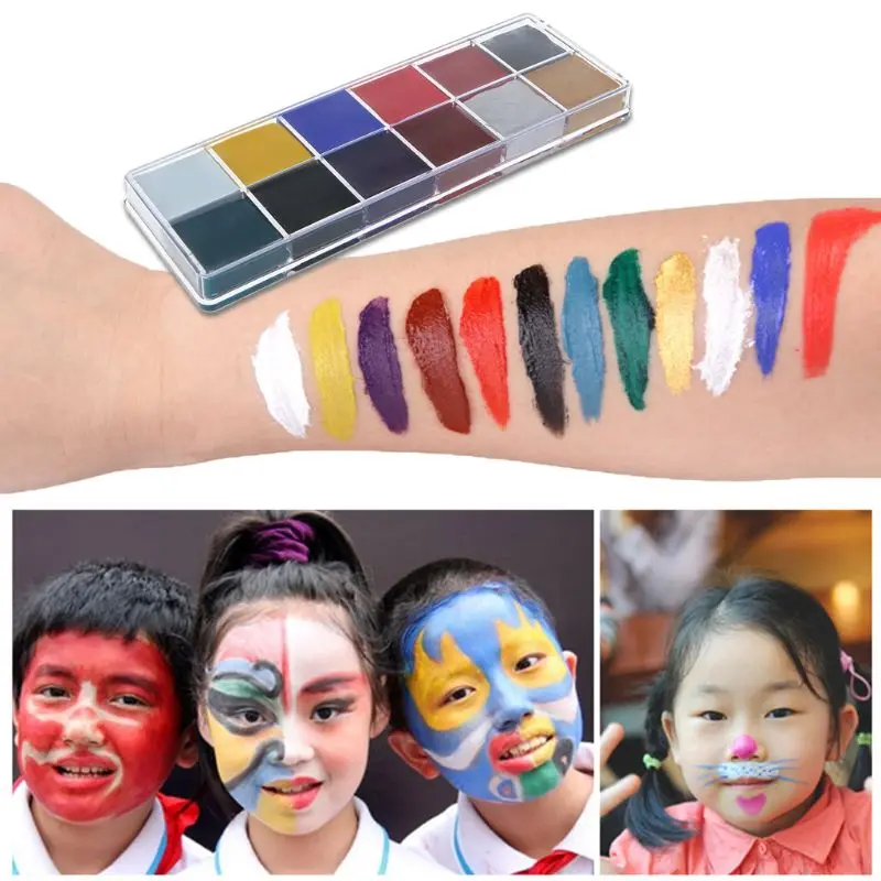 Профессиональная краска для лица, тела, 12 цветов, масляная краска, пигмент для макияжа, косметические товары высокого качества