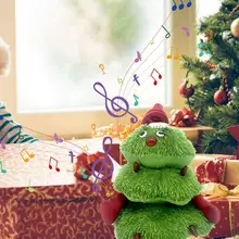 Рождественская электрическая игрушка плюшевая Поющая Танцующая светящаяся Кукла Детская освещение подарок Рождественская елка украшение