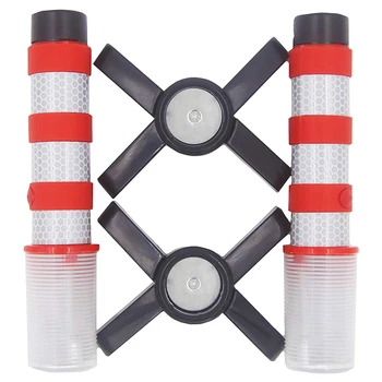 

2Pcs Led Emergency Roadside Flashing Flares Safety Strobe Light Road Warning Light Beacon Magnetic Base Detachable Stand O28