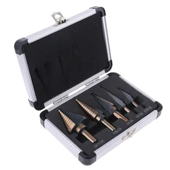 

5pcs Step Drill Bit Set Hss Cobalt Multiple Hole 50 Sizes Cobalt Titanium Conical Carbide Drill Perforator Hole Cutter Tool